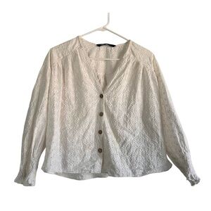 ZARA eyelet boho blouse